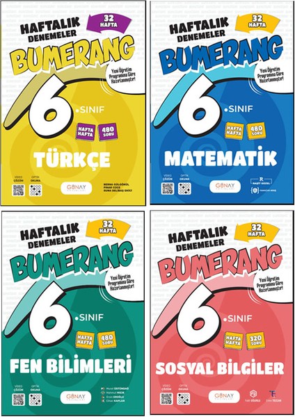 6. Sınıf Bumerang Serisi 32 Haftalık Denemeler Türkçe Matematik Fen Bilimleri Sosyal Bilgiler Seti 2026 Güncel Basım