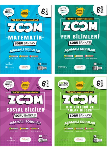 6. Sınıf Zoom Serisi Matematik Fen Bilimleri Sosyal Bilgiler Din Kültürü ve Ahlak Bilgisi Soru Bankası Seti 2026 Güncel Basım