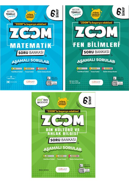 6. Sınıf Zoom Serisi Matematik Fen Bilimleri Din Kültürü ve Ahlak Bilgisi Soru Bankası Seti 2026 Güncel Basım