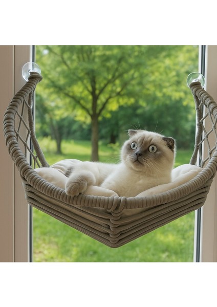 Hilal Kedi Cam Yatağı & Cam Askılı Vantuzlu Kedi Yatağı