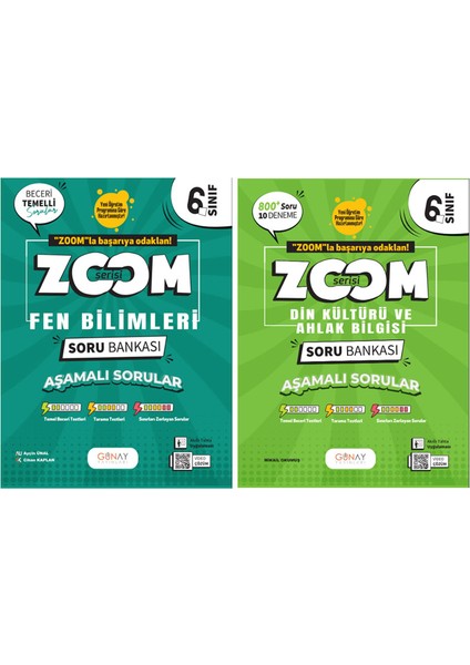 6. Sınıf Zoom Serisi Fen Bilimleri Din Kültürü ve Ahlak Bilgisi Soru Bankası Seti 2026 Güncel Basım