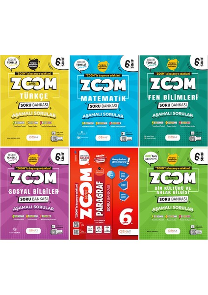 6. Sınıf Zoom Serisi Türkçe Matematik Fen Bilimleri Sosyal Bilgiler Paragraf Din Kültürü Soru Bankası Seti 2026 Güncel Basım