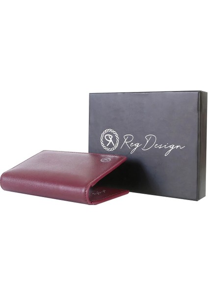 Bordo Unisex Reg Design Hakiki Deri Kapaklı Kartlık/portföy fırsatları