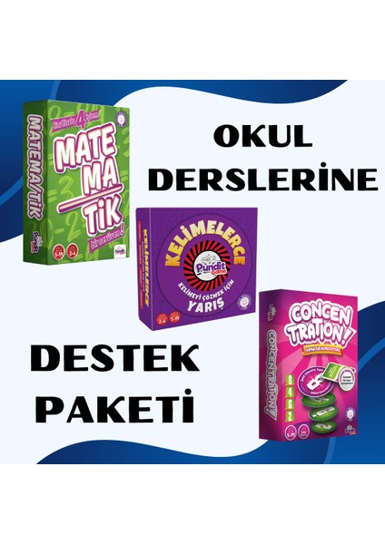 Okula Destek Paketi Kutu Oyunu Seti 7+ Yaş Fibroidanne | Türkçe - Matematik ve Dikkat Gelişimi Seti