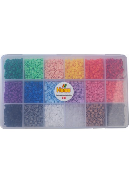 Midi Boncuk - Organizer Kutuda - Karışık 18 Renk 3.600 Adet Boncuk ve Tabla Seti fırsatları