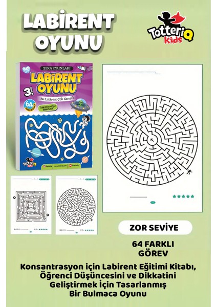 Labirent Oyunu 3. Seviye – 64 Görevlik Zor Zeka ve Dikkat Geliştirme Seti fiyatları