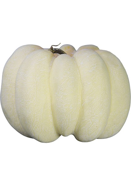 Cadılar Bayramı Yapay Kabak Yassı Beyaz 15 cm