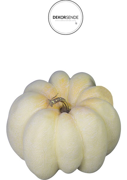 Cadılar Bayramı Yapay Kabak Yassı Beyaz 15 cm fiyatları