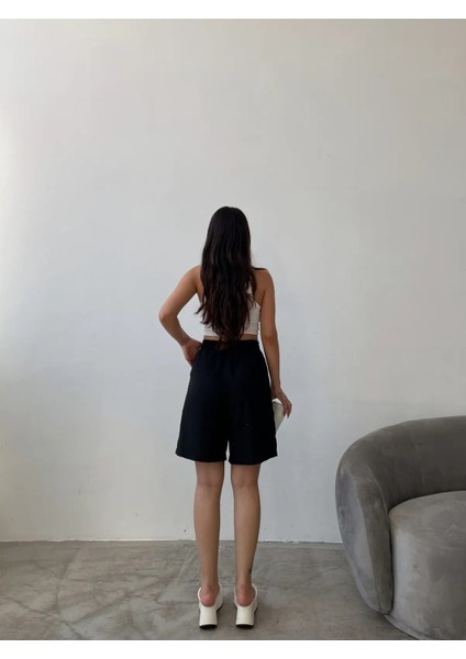 Beli Lastikli Visko Keten Şort fiyatları