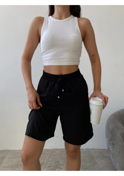 Beli Lastikli Visko Keten Şort fırsatları