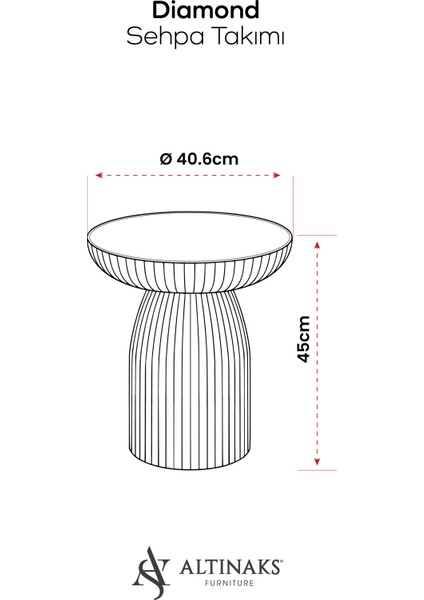 Diamond Bohem Sehpa, 3'lü Set, Yan Sehpa, Zigon Sehpa - Antrasit & Barok Renk indirimleri
