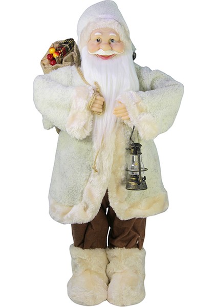 Polar Ceketli Fenerli Noel Baba Bej 60 cm