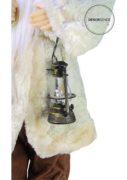 Polar Ceketli Fenerli Noel Baba Bej 60 cm modelleri