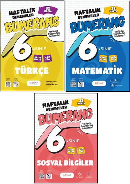 6. Sınıf Bumerang Serisi 32 Haftalık Denemeler Türkçe Matematik Sosyal Bilgiler Seti 2026 Güncel Basım