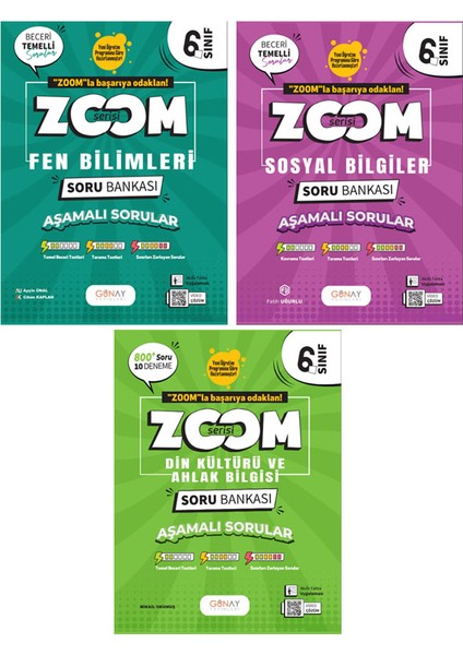 6. Sınıf Zoom Serisi Fen Bilimleri Sosyal Bilgiler Din Kültürü ve Ahlak Bilgisi Soru Bankası Seti 2026 Güncel Basım
