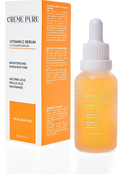 Leke Karşıtı Aydınlatıcı Vitamin C Serum Ascorbic Asit, Ferulic Asit, Niacinamide 30 ml modelleri