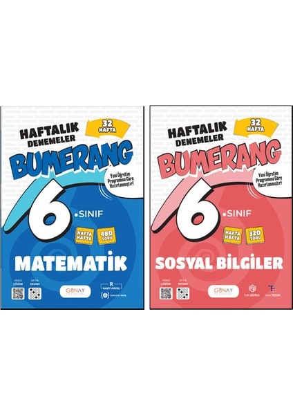 6. Sınıf Bumerang Serisi 32 Haftalık Denemeler Matematik Sosyal Bilgiler Seti 2026 Güncel Basım