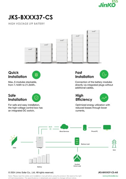 Jinko 3,5 Kwh Lfp Batarya modelleri
