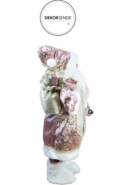 Işlemeli Ceketli Noel Baba Pembe 30 cm fiyatları