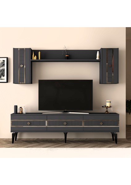Norra 180 cm Tv Ünitesi Antrasit-Gümüş