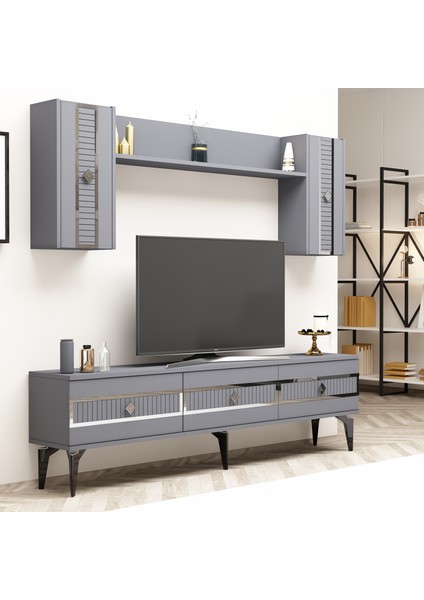 Norra 180 cm Tv Ünitesi Antrasit-Gümüş fiyatları