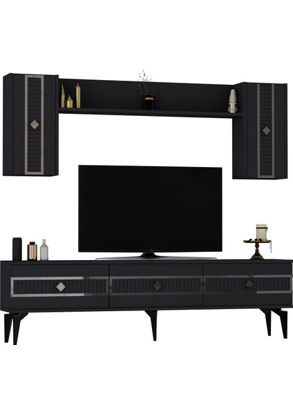 Norra 180 cm Tv Ünitesi Antrasit-Gümüş modelleri