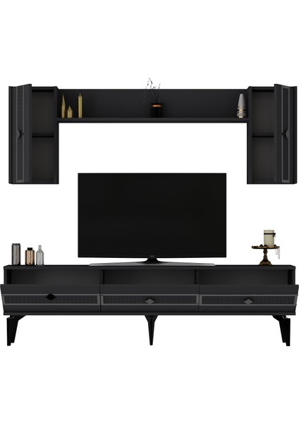 Norra 180 cm Tv Ünitesi Antrasit-Gümüş fırsatları