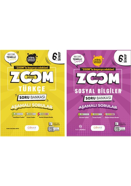 6. Sınıf Zoom Serisi Türkçe Sosyal Bilgiler Soru Bankası Seti 2026 Güncel Basım