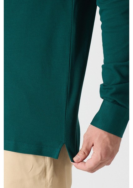 Erkek Uzun Kollu Polo Yaka Comfort Sweatshirt - Nefti modelleri