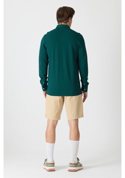 Erkek Uzun Kollu Polo Yaka Comfort Sweatshirt - Nefti fırsatları