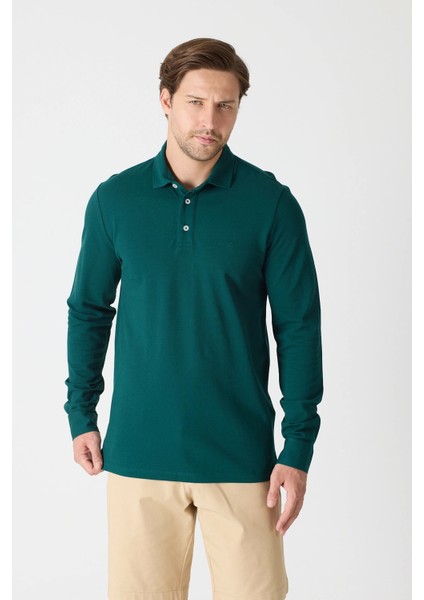 Erkek Uzun Kollu Polo Yaka Comfort Sweatshirt - Nefti indirimleri