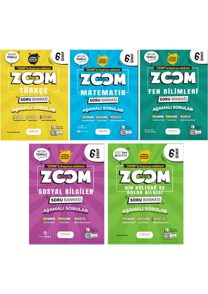 6. Sınıf Zoom Serisi Türkçe Matematik Fen Bilimleri Sosyal Bilgiler Din Kültürü ve Ahlak Bilgisi Soru Bankası Seti 2026 Güncel Basım
