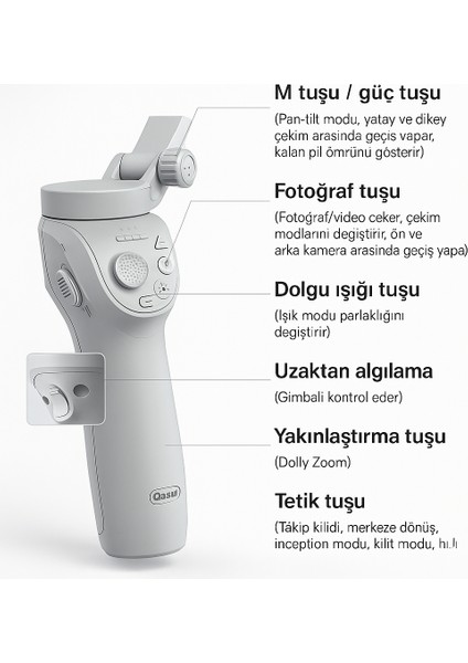 Otomatik Yüz Takipli Telefon Gimbal 330° Döner, Tripod Destekli, Profesyonel Video Çekim Sabitleyici indirimleri