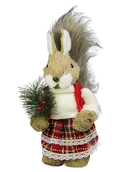 Yılbaşı Etekli Kız Sincap Kırmızı 30 cm