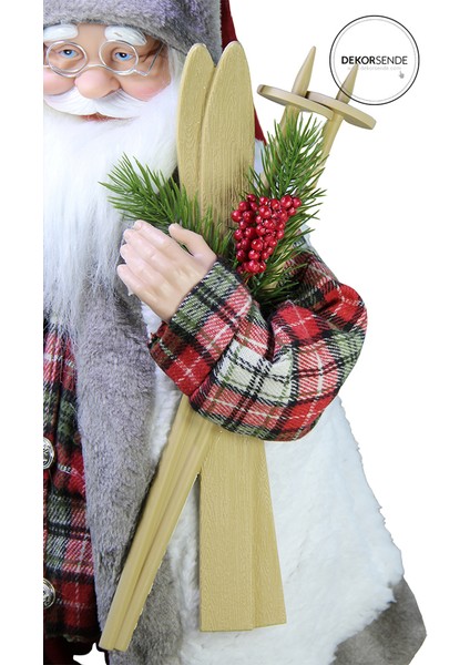 Oduncu Gömlekli Hareketli Noel Baba Kırmızı Beyaz 60 cm fiyatları