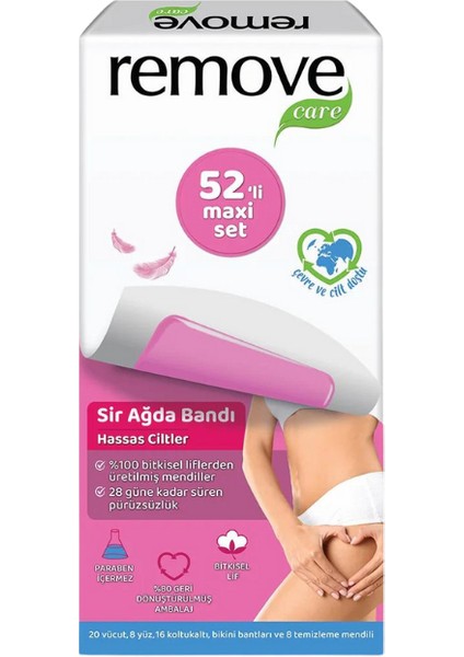 Care Maxi Set Hassas Ciltler Sir Ağda Bandı 52'li
