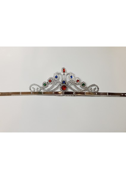 Gümüş Renk Plastik Prenses Tacı Kraliçe Tacı 60 cm (3791) fiyatları