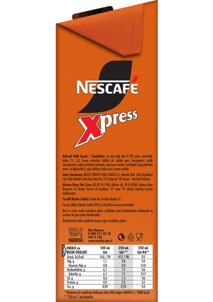Nescafé Xpress Soğuk Kahve 1L x 3 indirimleri