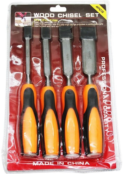 WOOD CHISEL 4 PARÇA 6-12-18-24MM İSKARPELA SET (3791)