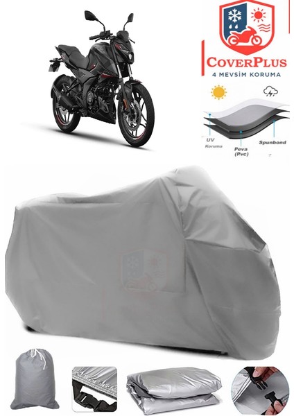 Bajaj Pulsar N 250 Branda Gri Motosiket Brandası Motor Örtüsü Çadır Su Geçirmez Motosiklet Kılıfı Motor Brandası,lastikli,taşıma Torbalı