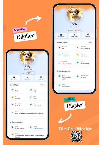 Köpekler Için Akıllı Künye, Nfc Dijital Isimlik Ve Tasma Künyesi Qr Kod Künye Paslanmaz Çelik Turuncu isimli Köpek Tasması, Köpek isimlik fırsatları
