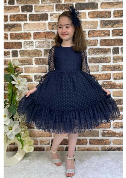 Katkat Prenses Dantel Tokalı Kız Çocuk Elbise MNK0306