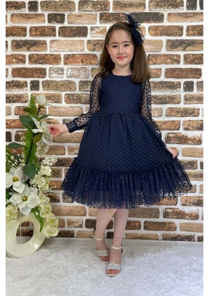 Katkat Prenses Dantel Tokalı Kız Çocuk Elbise MNK0306 modelleri