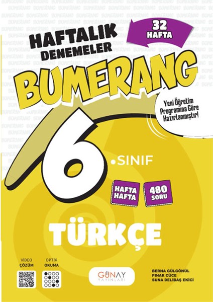 6. Sınıf Bumerang Serisi 32 Haftalık Denemeler Türkçe Matematik Fen Bilimleri Sosyal Bilgiler Din Kültürü Seti 2026 Güncel Basım fiyatları