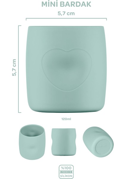 Silikon 10'lu Set Latte Bej-Spring Yeşil / Mama Önlüğü, Mama Tabağı, Bandırma Kaşığı, Bambu Saplı Kaşık ve Çatal, Mini Bardak, Muffin Kalıbı, Çikolata-Buz Kalıbı, Yıldız ve Kuki Diş Kaşıyıcı fırsatları