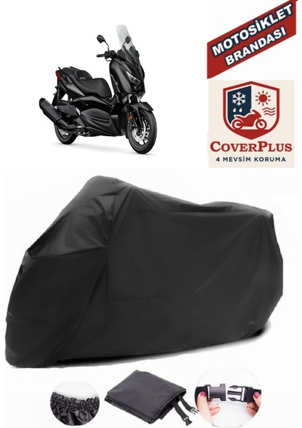 Yamaha 2025 Xmax Branda Siyah Motosiket Brandası Motor Örtüsü Çadır Su Geçirmez Motosiklet Kılıfı Motor Brandası,lastikli,taşıma Torbalı