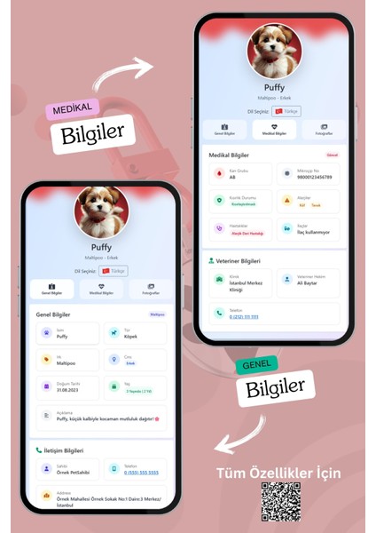 Köpekler Için Akıllı Künye, Nfc Dijital Isimlik Ve Tasma Künyesi Qr Kod Künye Paslanmaz Çelik Kırmızı isimli Köpek Tasması, Köpek isimlik fırsatları