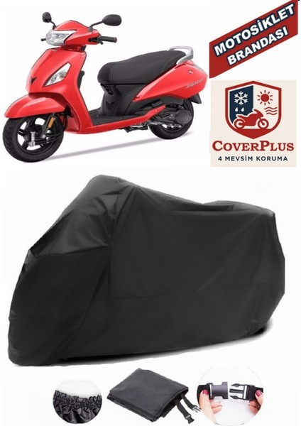 Tvs Jupiter Branda Siyah Motosiket Brandası Motor Örtüsü Çadır Su Geçirmez Motosiklet Kılıfı Motor Brandası,lastikli,taşıma Torbalı