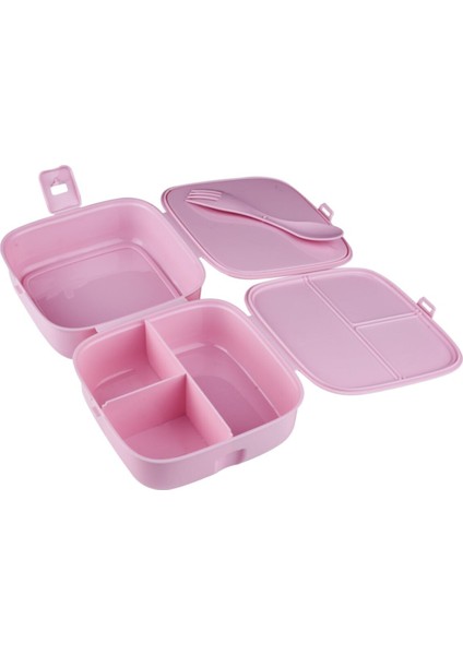 4 Bölmeli Çatallı Beslenme Kabı - Diyet Kabı Karışık Renklerdedir fırsatları