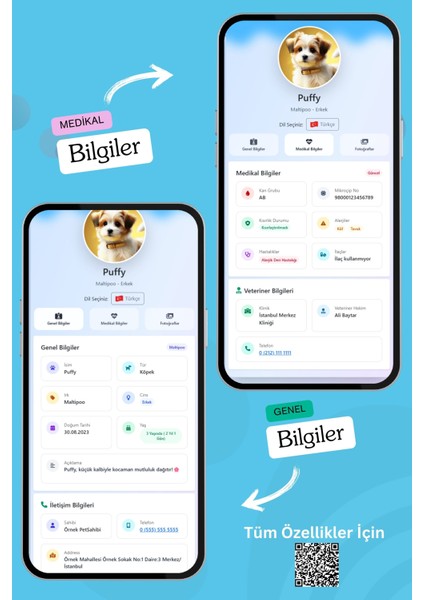 Köpekler Için Akıllı Künye, Nfc Dijital Isimlik Ve Tasma Künyesi Qr Kod Künye Paslanmaz Çelik Mavi isimli Köpek Tasması, Köpek isimlik fırsatları